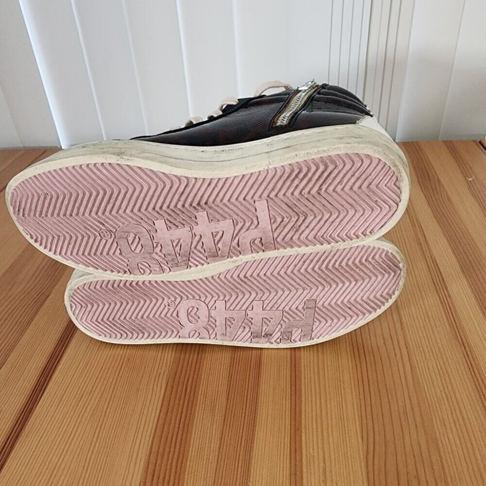 P448 Women's Skate High Top Leather Tortiseshell Sneakers - Picture 8 of 9